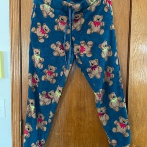 Ladies Size S Blue Joyspun Teddy Bear Pajama Pants